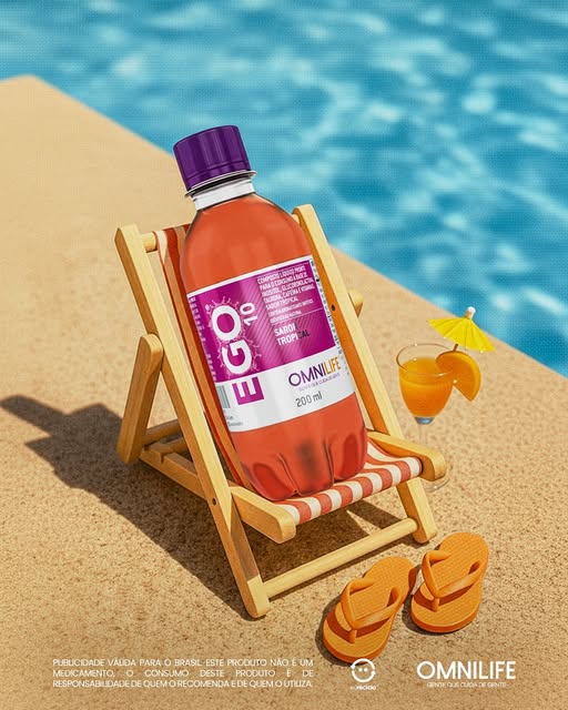 Ego 10 Omnilife: Bebida Energética Natural Sabor Tropical — Disposição - SuperNutriOmni