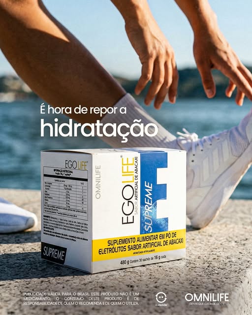 EgoLife Supreme Omnilife: Isotônico Eletrólitos Sabor Abacaxi — Hidratação - SuperNutriOmni