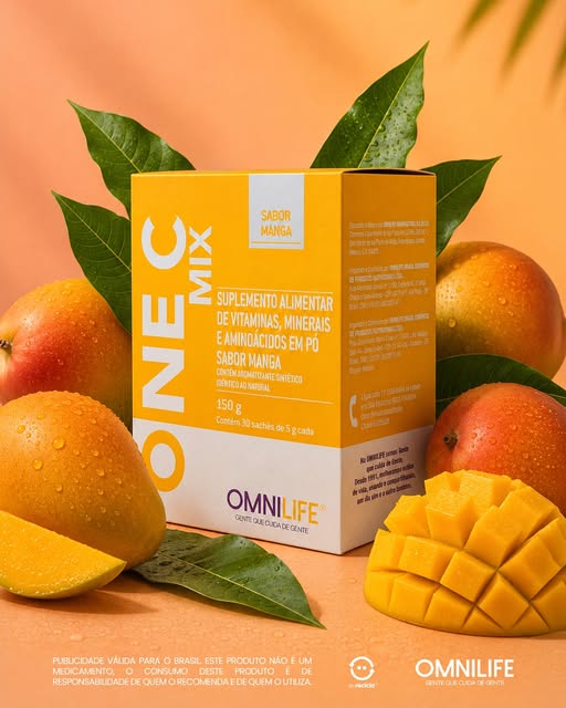 One C Mix Omnilife: Vitamina C e Minerais Sabor Manga — Imunidade - SuperNutriOmni