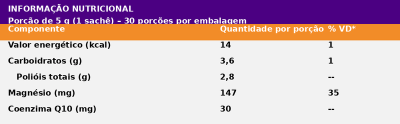Aqtúa Supreme Suplemento alimentar em pó com coenzima Q10 sabor de tangerina