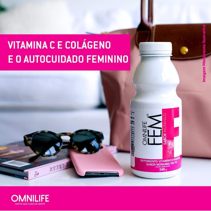 Fem Suplemento alimentar em pó sabor de morangoOmnilifeFem Suplemento Nutricional Feminino Omnilife - SuperNutriOmniFem Pote 540g - SuperNutriOmniSuperNutriOmni
