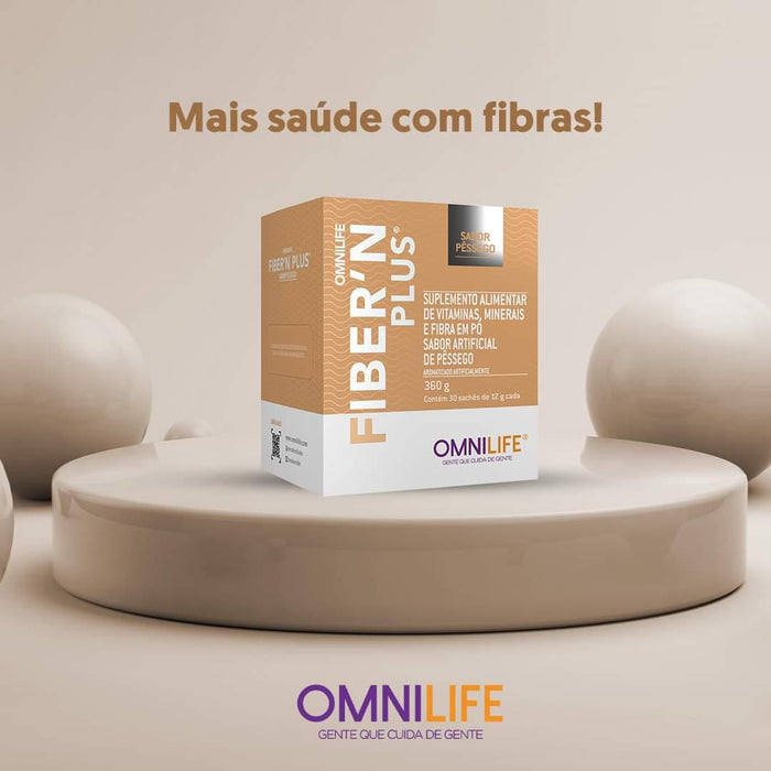 Fiber' N Plus Suplemento alimentar de vitaminas, minerais, e fibra em pó sabor pêssegoOmnilifeFiber' N Plus Omnilife - SuperNutriOmniFiber' N Plus Omnilife - SuperNutriOmniSuperNutriOmni