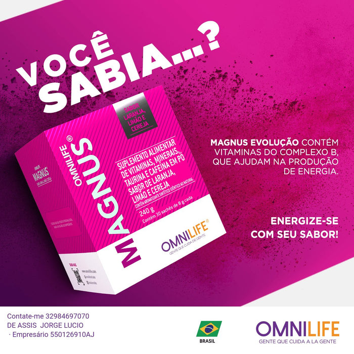 Magnus Evolución Omnilife - SuperNutriOmniMagnus - Novo Caixa c/30 sachês de 8 g cada - SuperNutriOmni