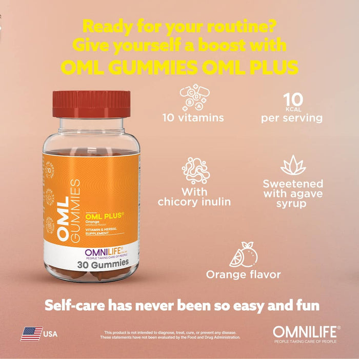OML Gummies Plus — Orange Vitamin & Herbal FormulaOMNILIFEOML Gummies Plus — Orange Vitamin & Herbal FormulaSuperNutriOmni