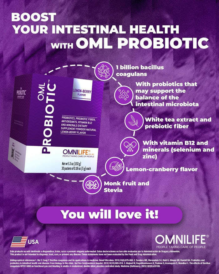 OML Probiotic — Lemon-Cranberry Probiotic & Prebiotic FormulaOMNILIFEOML Probiotic — Lemon-Cranberry Probiotic & Prebiotic FormulaSuperNutriOmni