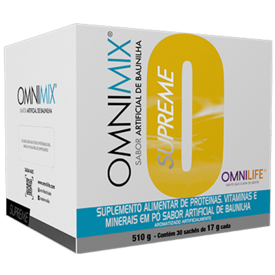 Omnimix Suplemento alimentar de proteinas, vitaminas e minerais em pó sabor artificial de baunilhaOmnilifeOmnimix SupremeSuperNutriOmni