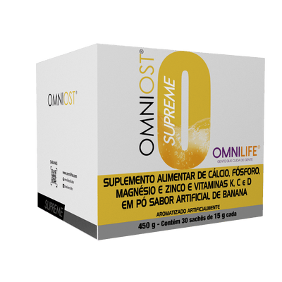 Omniost Suplemento alimentar de cálcio, fósforo, magnésio e zinco e vitaminas K, C e D, em póOmnilifeOmniost Omnilife Saúde dos OssosSuperNutriOmni