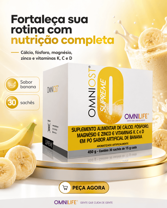 Omniost Suplemento alimentar de cálcio, fósforo, magnésio e zinco e vitaminas K, C e D, em póOmnilifeOmniost Suplemento alimentar de cálcio, fósforo, magnésio e zinco e vitaminas K, C e D, em póSuperNutriOmni
