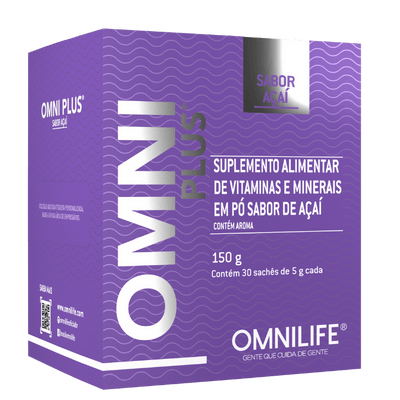 Omniplus Açaí Suplemento alimentar em pó sabor açaí de vitaminas e mineraisOmnilifeOmniplus Omnilife - SuperNutriOmniOmniplus Açaí NOVO 30 sachês - SuperNutriOmniSuperNutriOmni