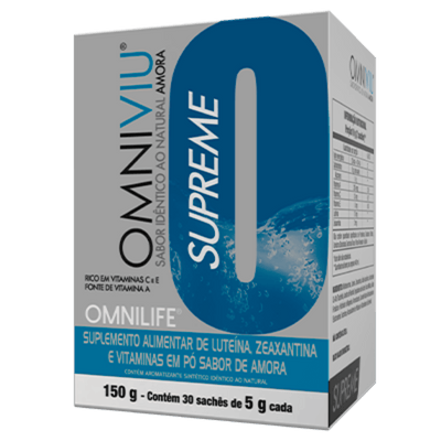 Omniviu Supreme Suplemento alimentar de luteína, zeaxantina e vitaminas em pó sabor de amoraOmnilifeOmniviu SupremeSuperNutriOmni