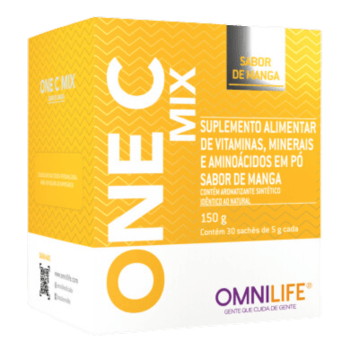 One C Mix Suplemento alimentar em pó sabor de manga, com vitaminas, minerais e aminoácidosOmnilifeOne C Mix Omnilife - SuperNutriOmniOne C Mix NOVO 30 sachês - SuperNutriOmniSuperNutriOmni