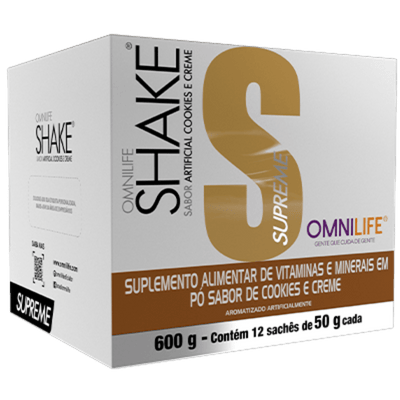 Shake Supreme Suplemento alimentar de vitaminas e minerais em pó sabor de cookies e cremeOmnilifeShake OmnilifeSuperNutriOmni